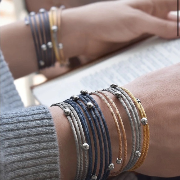 ALOR Elegant Black Wire Bracelet with Silver Accents - Picture 7 of 9